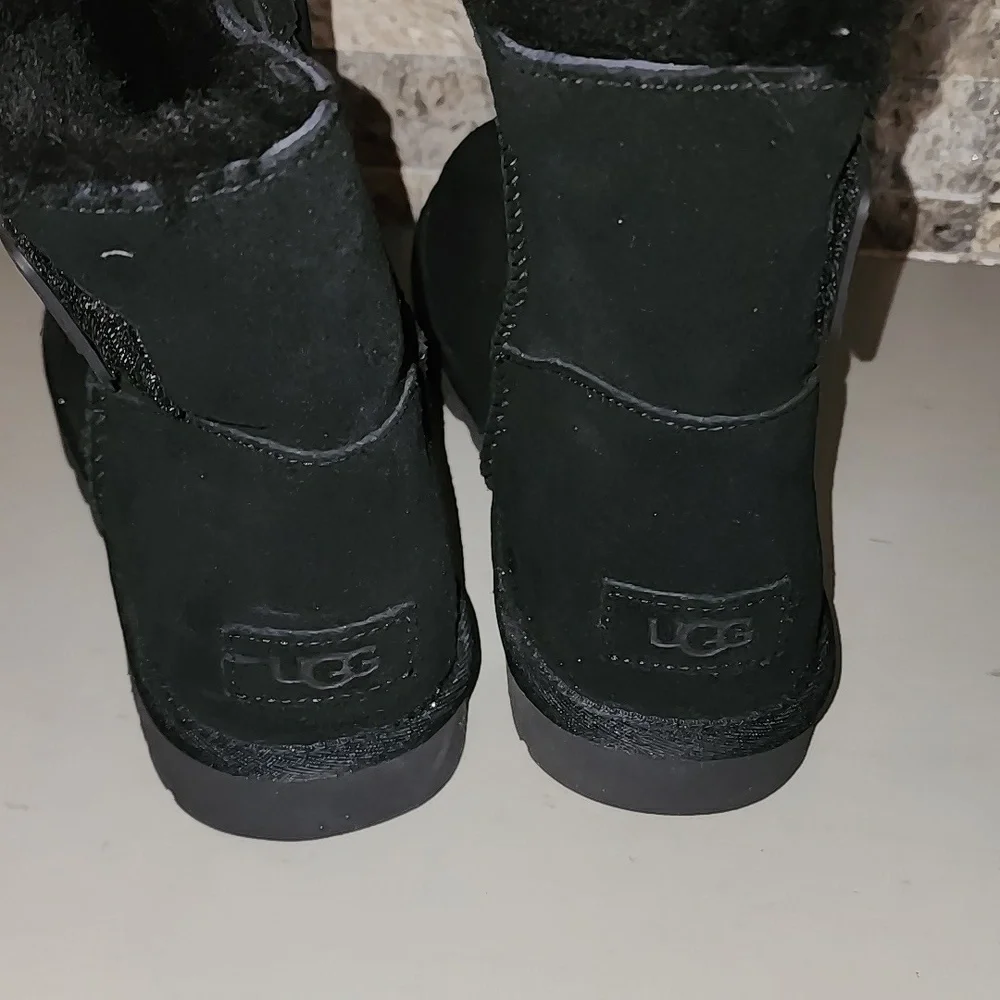 UGG  Black Fur-Lined Boots - Picture 2 of 10
